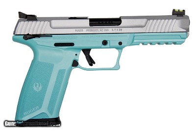 Ruger 57 5.7X28 TALO Model Turquoise/Silver 20 Round Capacity 16406 - Image 1 of 1