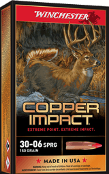 Winchester Copper Impact 30-06 Springfield Ammo 150 grain Tipped Lead Free Box of 20 Rounds X3006CLF - 1 of 1