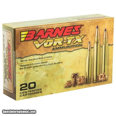 Barnes VOR-TX 30-06 Springfield Ammo 150 grain TTSX BT (Tipped) Case of 200 Rounds 21531