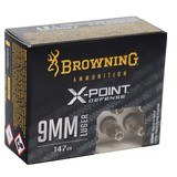 Browning X-Point Defense 9mm Luger Ammo 147 grain Hollow Point Case of 200 Rounds B191700092