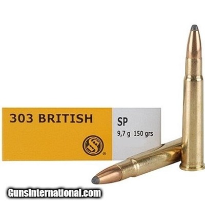 Sellier & Bellot 303 British Ammo 150 grain Soft Point Box of 20 Rounds SB303B