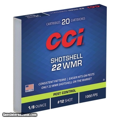 CCI Shotshell 22 Magnum (WMR) Ammo 52 grain #12 Shot Box of 200 Rounds 0025