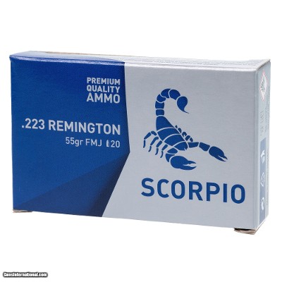 STV Scorpio 223 Remington Ammo 55 grain FMJ Case of 1000 Rounds S223055F