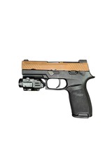 Used SIG Sauer P320 M18 9mm Snakebite – Coyote Slide, Manual Safety, w/ Streamlight TLR-6A - 2 of 8