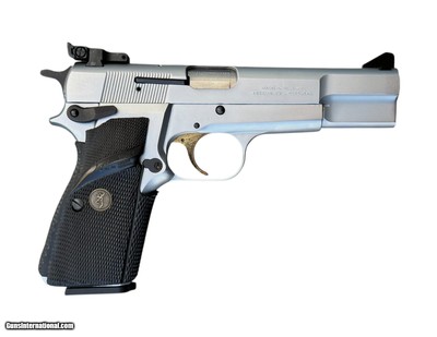 Browning Hi-Power Satin Nickel 9mm 13 Round Capacity Circa 1994