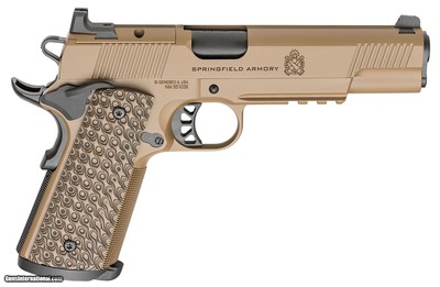 Springfield TRP 9mm AOS Optics Ready W/ Light Rail Coyote Brown 1911 FDE PC9129LRCBAOS
