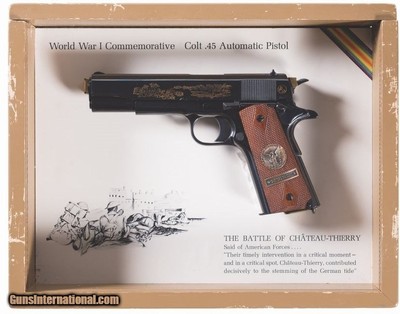 Colt 1911 WWI Chateau-Thierry Commemorative Pistol – .45 ACP, Collector Display, 1967 Production
