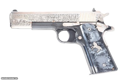 Colt Mexican Heritage 1911 – .38 Super, TALO Edition, Silver Engraved Aztec Theme