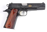 Engraved Colt Government 1911
.45 ACP, Gold Inlay Scrollwork Factory Box - 1 of 4