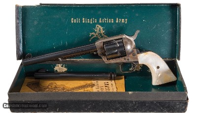Colt Second Generation SAA Revolver – 7.5” .45 LC, Pearl Grips, Chernoff Inscribed