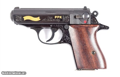 Engraved Walther PPK 75th Anniversary Edition – .380 ACP, Gold Inlay, Factory Engraving