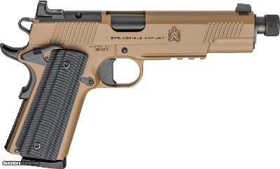 Springfield 1911 Operator 45 ACP Optics Ready AOS Coyote Brown Threaded Barrel POT9230CBAOS