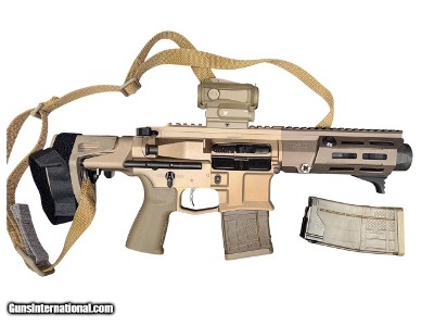Used Maxim Defense MDX 5.56 Pistol – FDE, CQB Brace, Vortex SPARC AR, Lancer Mag
