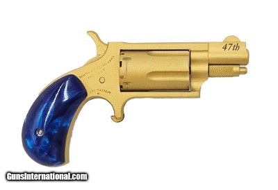 NAA North American Arms Mini Revolver 22 Mag Trump Gold 45th & 47th Blue Grips NAA-22MST-BL