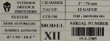 Typhoon XII X12 Shotgun FDE 12 GA 18.5