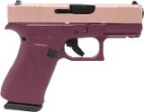 Glock 43X 9mm Rose Gold Slide Black Cherry Frame 10 Round Capacity ACG-57072FRN