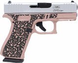 Glock 43X 9mm The Rose Engraved Rose Gold Frame Silver Slide ACG-57070FRN