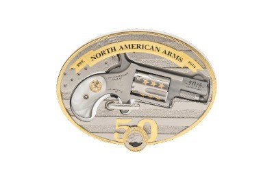 NAA North American Arms Mini Revolver 22 LR 50th Anniversary W/ Belt Buckle NAA-22LR-BBO-50
