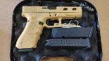 Used Police Trade Glock 22 Gen 4 40 S&W Gold w/ Window Slide Cuts