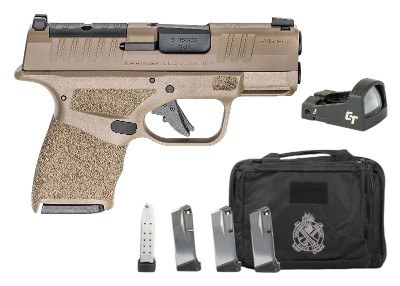 Springfield Hellcat FDE 9mm W/ Viridian Green Dot 5- Magazines HC9319FOSP-GU25