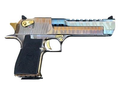 Factory Blem Magnum Research Desert Eagle 50 AE Gold Tiger Stripe DE50TG-TS