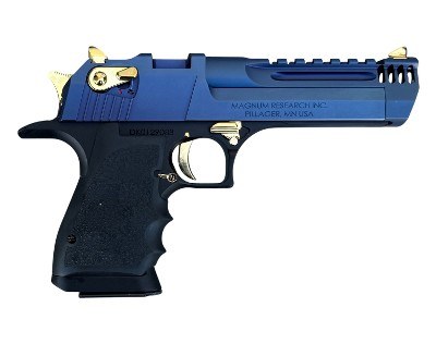 Factory Blem Magnum Research Desert Eagle L5 357 Mag Carbo Blue & Gold DE357L5CBG