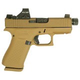Glock 43X Custom Hux Puppy 9mm FDE Threaded Barrel W/ Holosun 407K UX4350201FRSPFDE