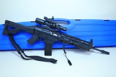 SIG Sauer 556 SWAT Patrol
5.56 NATO Rifle, Folding Stock, Burris Scope + LRS Combo