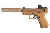 Glock 43X Custom Hux Puppy 9mm FDE W/ Holosun 407K & JK 105 CCX Silencer / Suppressor Combo - 2 of 2