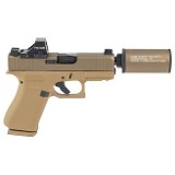 Glock 43X 9mm FDE W/ Holosun 407K & Hush Puppy Project Model 2 Silencer / Suppressor Combo - 2 of 2