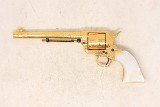 Colt Single Action Army .45 Colt – Jeff Flannery Engraved, Gold Finish, Mother-of-Pearl Grips