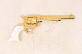 Colt Single Action Army .45 Colt – Jeff Flannery Engraved, Gold Finish, Mother-of-Pearl Grips - 2 of 9