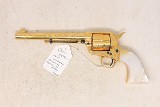 Colt Single Action Army .45 Colt – Jeff Flannery Engraved, Gold Finish, Mother-of-Pearl Grips - 9 of 9