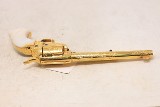 Colt Single Action Army .45 Colt – Jeff Flannery Engraved, Gold Finish, Mother-of-Pearl Grips - 6 of 9