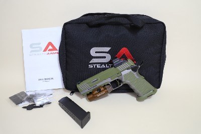 Stealth Arms Platypus 2011-Style 9mm (Two-Tone Green/Gray) w/ Holosun Optic + Olight PL-3 Valkyrie
