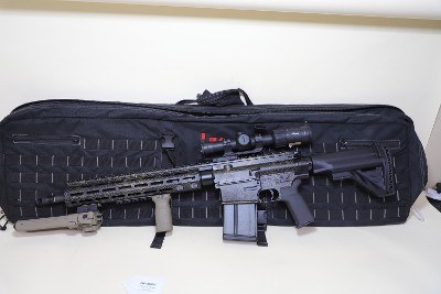 HK MR762A1 7.62x51 NATO — Topographic Pattern Finish w/ SIG SAUER Optic + Tan Rail Light - Image 4 of 7