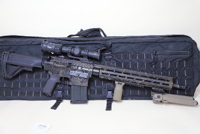 HK MR762A1 7.62x51 NATO — Topographic Pattern Finish w/ SIG SAUER Optic + Tan Rail Light - Image 2 of 7