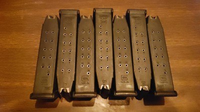 Lot of Seven (7) Used Glock 21/41 45 ACP 13 Round Magazines
