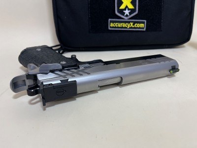 Accuracy X Custom 2011 9mm Competition Pistol – Stainless Slide, Match Trigger, 4 Magazines - Image 5 of 9