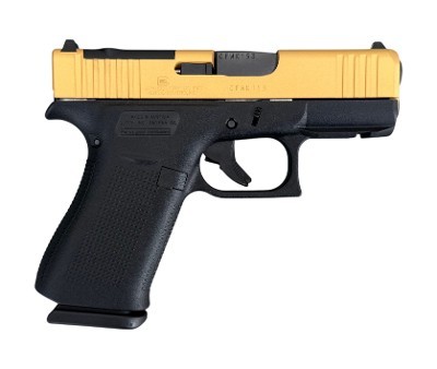 Glock 43X 9mm MOS Optics Ready Gold Slide 10 Round Capacity ACG-57005PFRMOS - Image 1 of 2