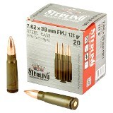 Sterling High Quality 7.62x39 Ammo 123 grain FMJ Lacquered Steel - Case of 1000 Rounds - Image 1 of 1