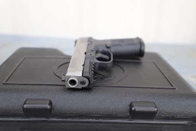 FN FNS-40 .40 S&W Pistol – Two-Tone Black/Silver, 14-Round Capacity, Night Sights - Image 6 of 8