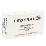 Federal 9BPLE 9mm +P+ Ammo 115 grain JHP Case of 1000 Rounds - Image 1 of 1