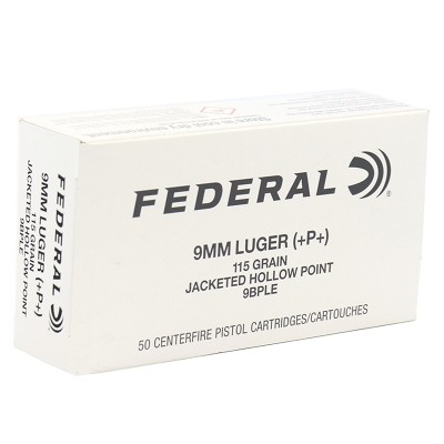Federal 9BPLE 9mm +P+ Ammo 115 grain JHP Case of 1000 Rounds - Image 1 of 1