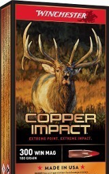 Winchester Copper Impact Lead Free 300 Win Mag Ammo 180 grain Extreme Point Tipped Box of 20 Rounds X300CLF2 - Image 1 of 1