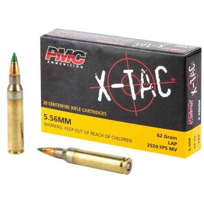 PMC X-Tac 5.56 NATO Ammo 62 grain M855 Green Tip FMJ Case of 1000 Rounds 556K - Image 1 of 1