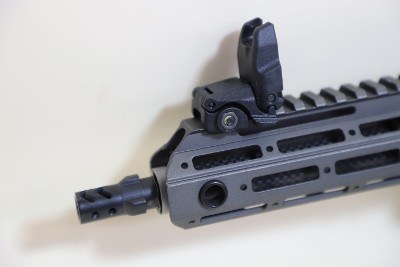 Christensen Arms CA9 9mm AR Pistol – Gray Finish, Odin Works Brace, MBUS Sights - Image 5 of 6