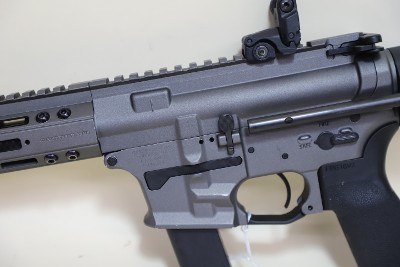 Christensen Arms CA9 9mm AR Pistol – Gray Finish, Odin Works Brace, MBUS Sights - Image 6 of 6