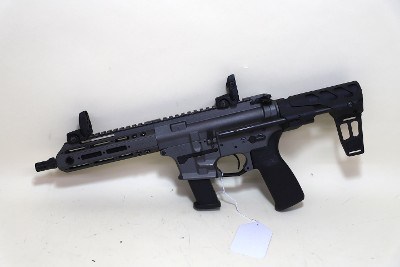 Christensen Arms CA9 9mm AR Pistol – Gray Finish, Odin Works Brace, MBUS Sights - Image 4 of 6