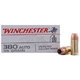 Winchester USA 380 Auto / ACP Ammo 95 grain JHP Case of 500 Rounds USA380JHP - Image 1 of 1